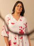 Off White Dobby Georgette Tie & Dye Fit & Flare Dress